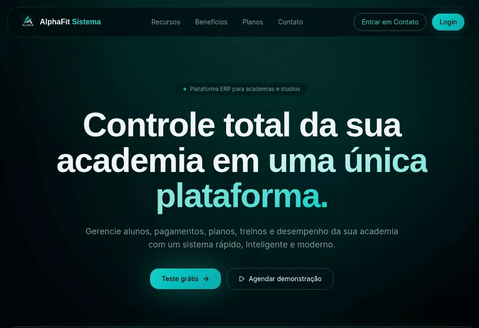 Tela do projeto AlphaFit Sistema