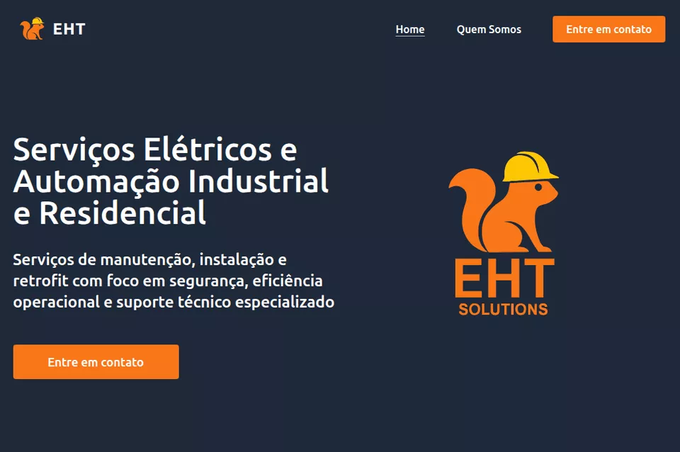 Tela do projeto EHT Solutions